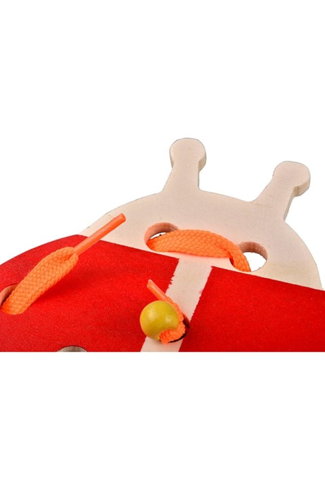 Montessori İp Geçirme Kırmızı Uğur Böceği