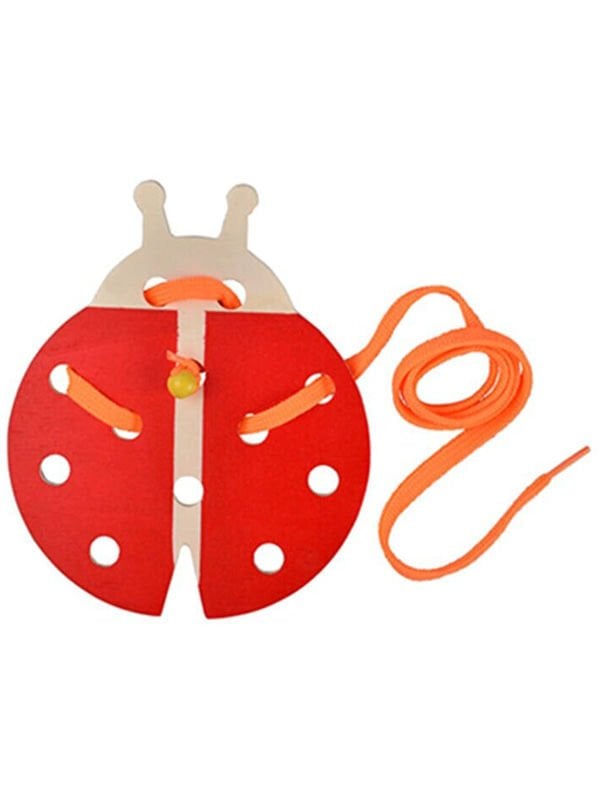 Montessori İp Geçirme Kırmızı Uğur Böceği