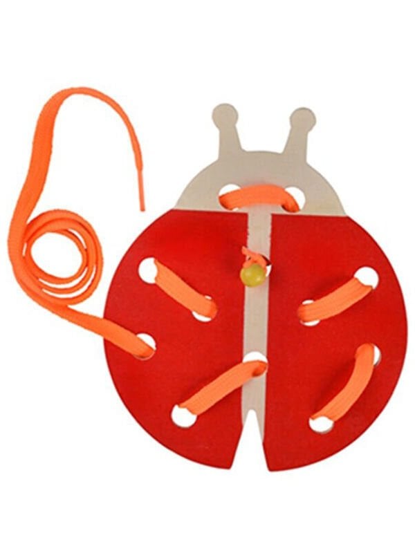 Montessori İp Geçirme Kırmızı Uğur Böceği