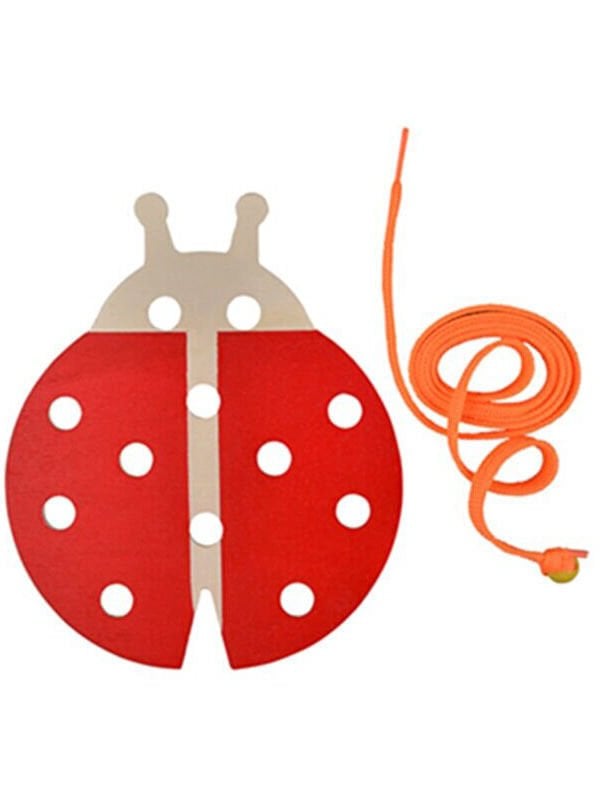 Montessori İp Geçirme Kırmızı Uğur Böceği