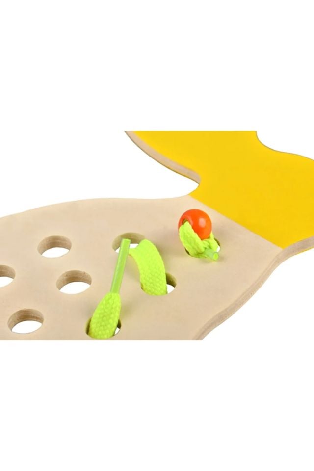 Montessori İp Geçirme Sarı Tavşan