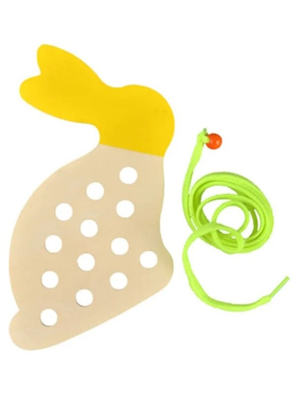 Montessori İp Geçirme Sarı Tavşan