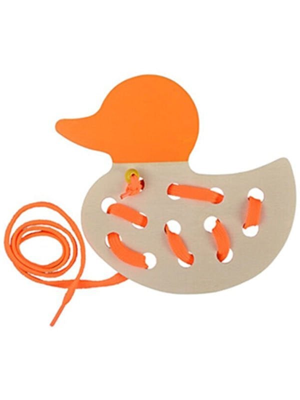 Montessori İp Geçirme Turuncu Ördek