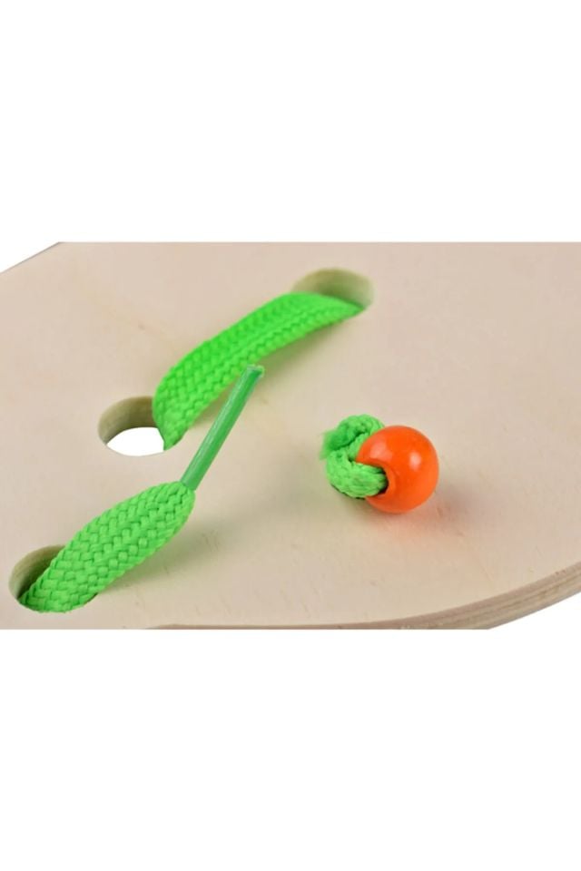 Montessori İp Geçirme Yeşil Kaplumbağa