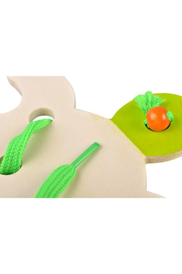 Montessori İp Geçirme Yeşil Kaplumbağa
