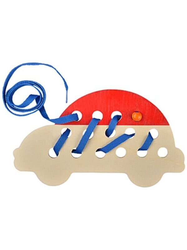 Montessori İp Geçirme Kırmızı Araba