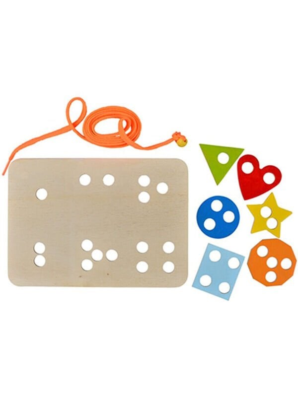 Montessori İp Geçirme Geometrik Şekiller