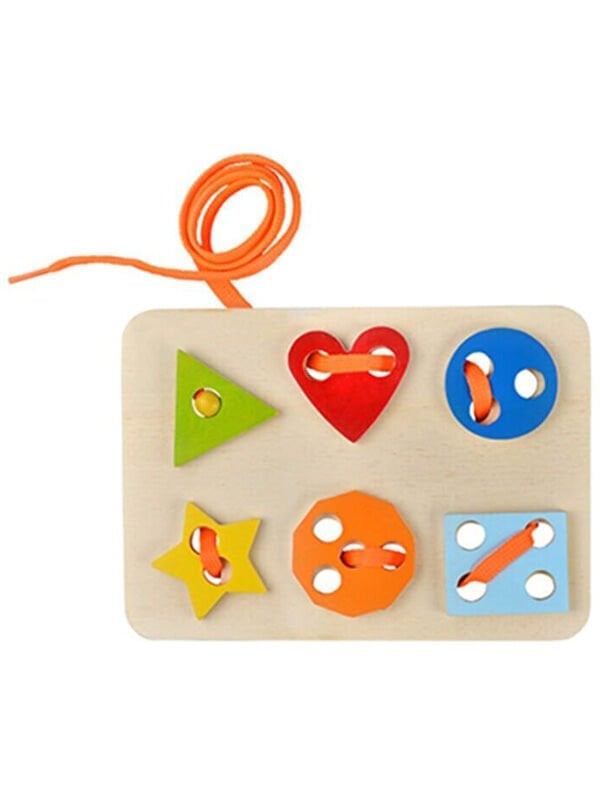 Montessori İp Geçirme Geometrik Şekiller