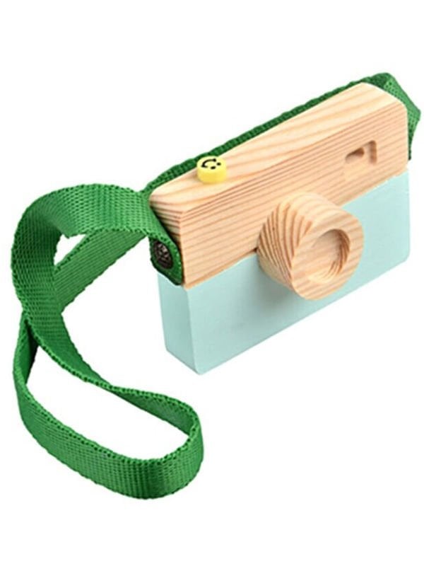 Kara Tahtalı Ahşap Yeşil Fotoğraf Makinesi