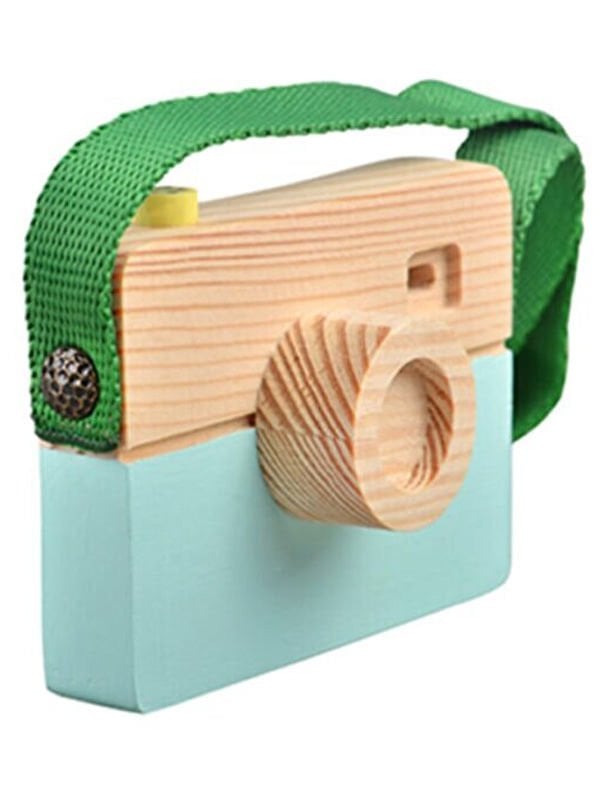 Kara Tahtalı Ahşap Yeşil Fotoğraf Makinesi