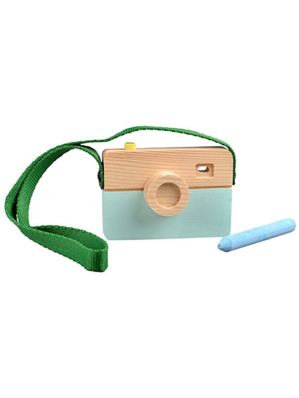 Kara Tahtalı Ahşap Yeşil Fotoğraf Makinesi