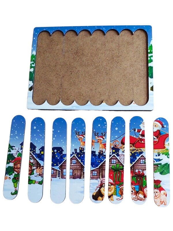 Yılbaşı Temalı Ahşap Stick Puzzla