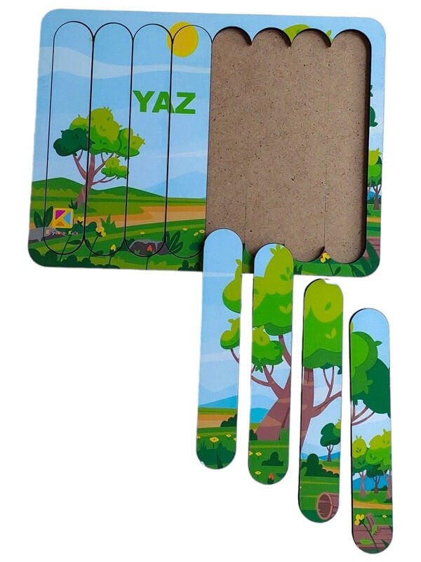 4 Mevsim 4'lü Ahşap Stick Puzzle Set